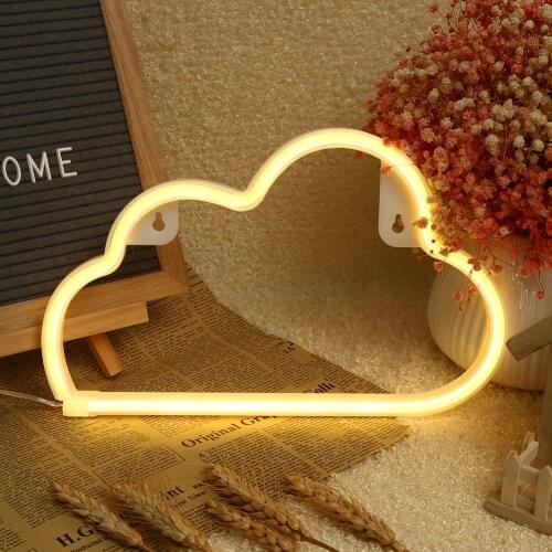 Home Decoration Lamp LED Cloud Neon Light Sign Night Lamp Wall Art Decorative Room Party Decor 2020 New PVC Wedding Decor