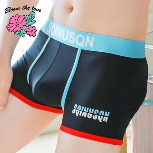 [Bloom the love] Brand New Underwear Men Boxer Silk Para Hombre Ropa Interior Cuecas Masculina Mens Boxers Boxershorts M-3XL Z81