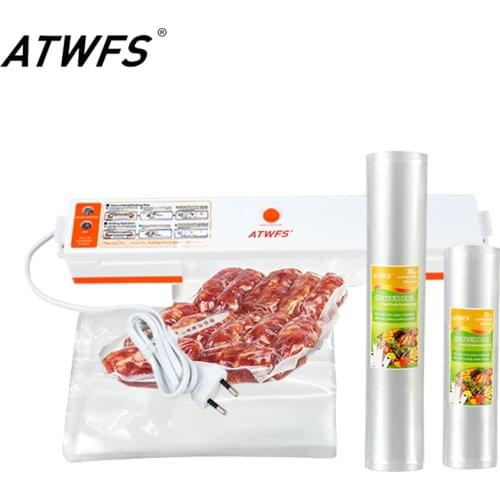 ATWFS Vacuum Sealer Food Saver Sealing Machine Vacuum Container Packer Vaccum Sealer Bags Vakum Rolls 20cmX500cm+28cmX500cm