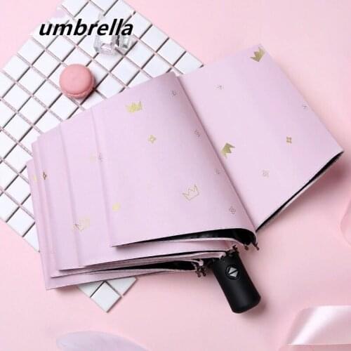 2020 New Wind Resistant Folding Automatic Umbrella Rain Prevent ultraviolet radiation Umbrellas Rain Black Coating 10K Parasol