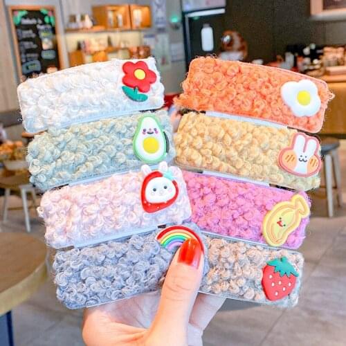 Autumn And Winter Women Girls Cute Cartoon Plush Hairpins Sweet Hair Clips Barrettes Headwear Fashion Hair Accessories 2021 New