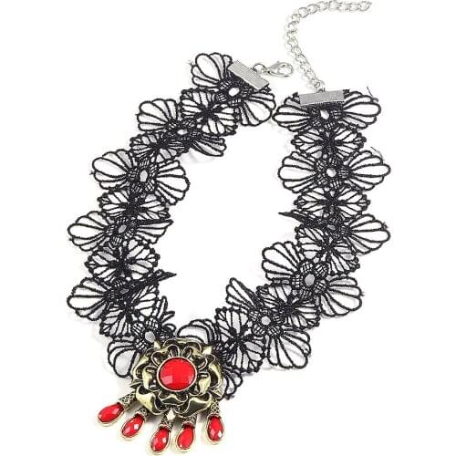 Game Biohazard Village Vampire Moth Lady Cosplay Lace Alloy Metal Pendant Necklace Jewelry Accessories