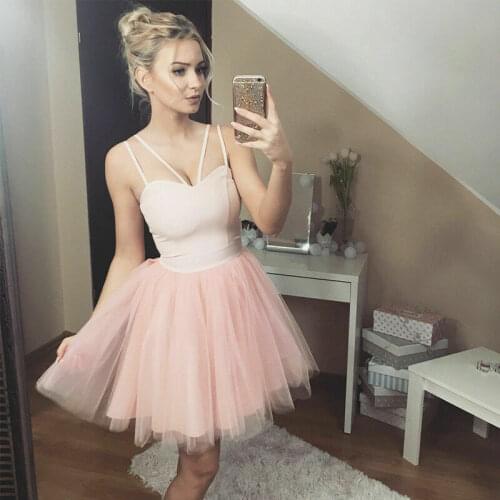 2020 New arrival saaghetti strap Ball gown sexy Women Formal Strappy Short Tulle Tutu Dress Wedding Evening Party Prom