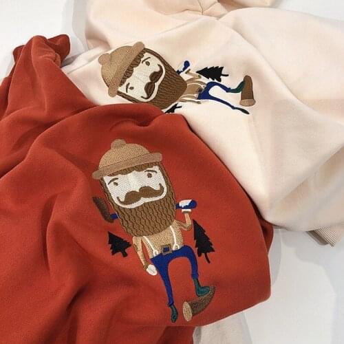 2021 Autumn/winter New Knitted Sweatshirt Printed Round Neck Long Sleeve Female Loose Plush Pullover Wn