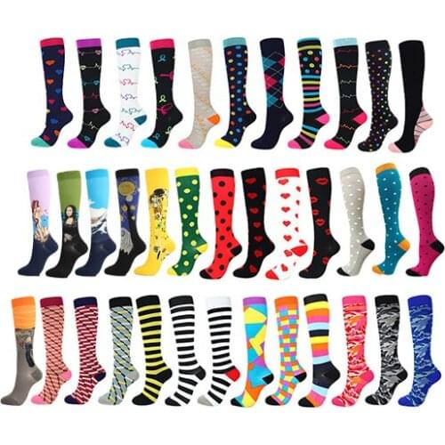 28 Styles Compression Socks Men Women 30 Mmhg Knee High Medical Edema Diabetes Varicose Veins Marathon Running Sports Socks