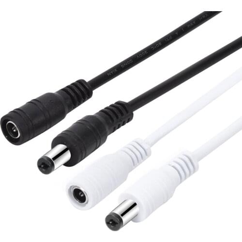 5/10Pcs DC 12V Power Connector Cable Extension For CCTV Security Camera LED Strip Radio Printer Male Female Plug 5.5mmx2.1mm