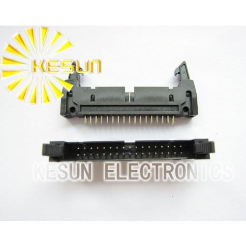 50PCS/LOT DC2-34P 2.54mm Straight Male Box Header With Ear