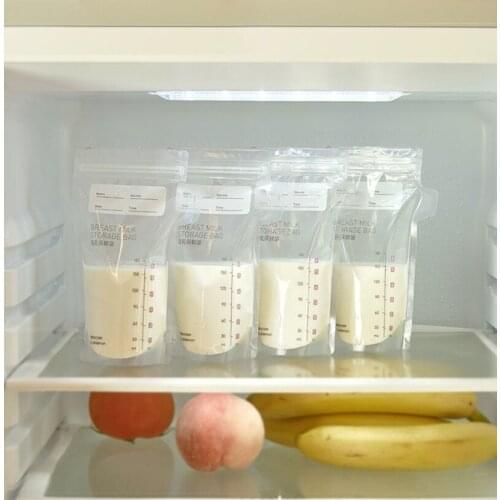 50pcs/bag Breast Milk Freezer Bags Disposable Labels Safe Baby Food Storage Feeding Baby Food Storage 180ML