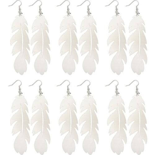 6 Pair Wood Sublimation Blanks Earring MDF Sublimation Printing Dangle Earrings E56A