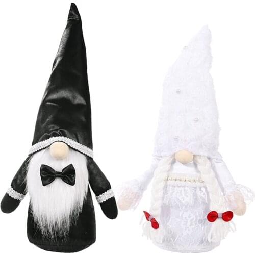 Promotion! Sweet Wedding Gnome, Scandinavian Tomte for Home Table Decorations, Couple Plush Doll for Valentines Day Wedding Gif