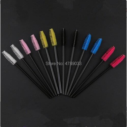 Free Shipping 500pcs Eyelash Brushes Makeup Brushes Disposable Mascara Wands Applicator Spoolers Eye Lashes Cosmetic Brush