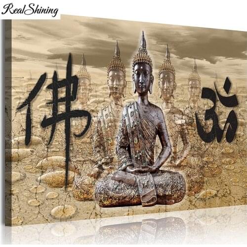 Large Buddha Zen Abstract diy full square round drill diamond painting diamond mazayka embroidery praying buddha wall decor F218