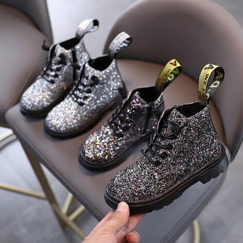 CNFSNJ brand Kids winter Fashion boots Sneakers Children Baby Girls Casual Sport Shoes princess Rhinestone Martin boots