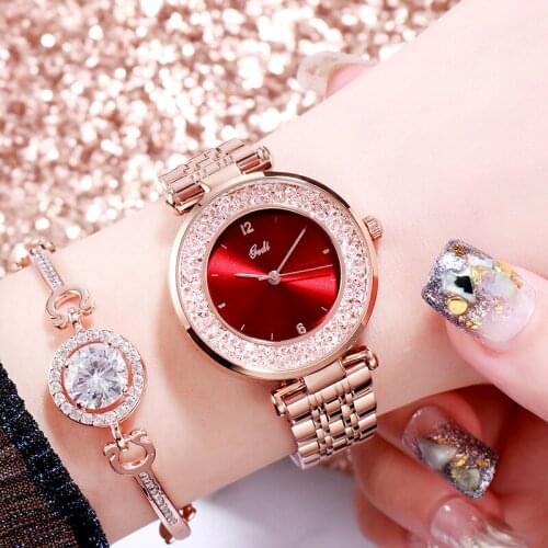 Fashion Luxury Flow Rhinestone Womens Watches Ms. Waterproof Small Quartz Wrist Watch 2020 Push Button Hidden Clasp Clock