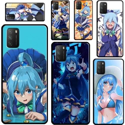 Cute aqua konosuba anime girl For POCO X3 Pro F2 F3 M3 Case For Xiaomi Mi 11 Ultra Note 10 Lite Mi A3 9T 10T Pro Cover