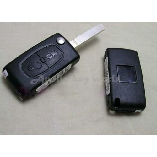 Remote Flip Folding Key 2 Buttons 433MHz with ID46 chip for Peugeot 207 307 308 407 607 With no groove