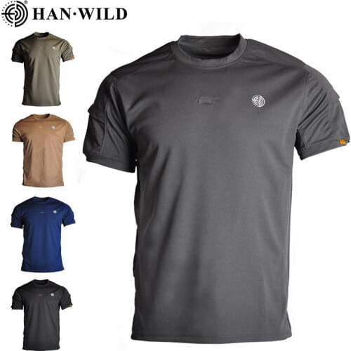HAN WILD T-shirt combat tactical Short sleeves military army uniform summer quick dry breathable Suitable for paintball assault