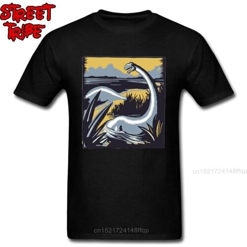 Ancient Dinosaurs T-shirt Printed Men Black T Shirt Jurrasic Park Tops & Tees Crew Neck 100% Cotton Clothes Vintage Tshirts