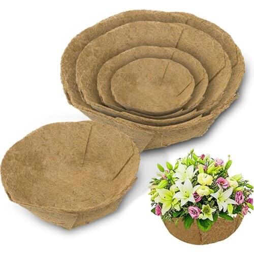 2Pcs Round Coconut Shell Flower Pot Planter Balcony Hanging Bonsai Basket Liner