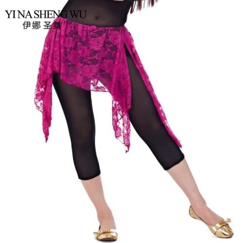 The new Lace skirts belly dance practice clothing accessories belly dance hip scarf waist belt dance training clothes hip scarf