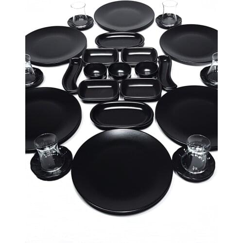 Matte Black 29 Piece 6 Personality Breakfast Team