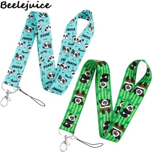 Cute Panda Neck Strap Lanyard keychain Mobile Phone Strap ID Badge Holder Rope Key Chain Keyrings Accessories Webbings Ribbons