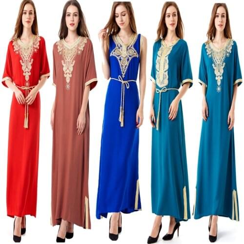 Muslim clothing ladies Abaya Ramadan Arab Turkey Bangladesh Malaysia Saudi Arabia short sleeve Islamic Clothing