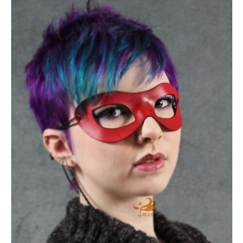 Men Women Masquerade Cosplay Mask Cowhide Leather Halloween Party Couples Knight half face masks