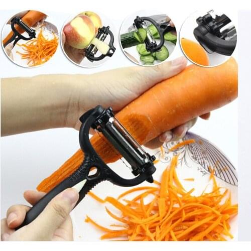 Magic Trio Peeler Set Fruit Potato Carrot Peeler Cutter Slicer Melon Gadget Multifunctional 360 Degree Rotary Kitchen Tool