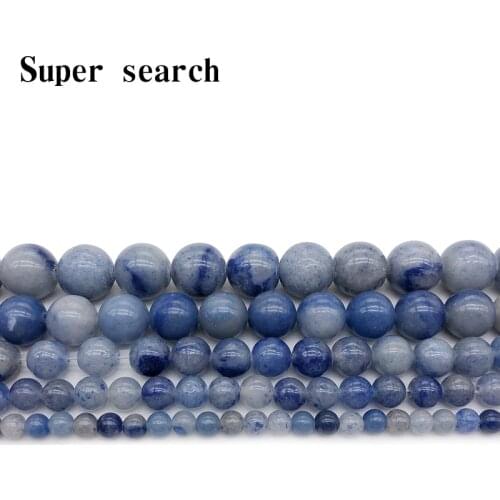 Natural Stone Blue Aventurine Round Beads 15" Strand4 6 8 10 12MM Pick Size For Jewelry Making