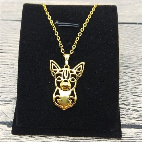 New Chihuahua Necklace Trendy Style Chihuahua Pendant Necklace Women Pet Jewellery Fashion Animal Dog Jewellery