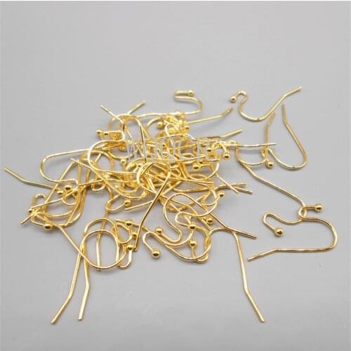 New Earring Findings Design 500 PCS/Lot Genuine 18K Gold Jewellery Ear Wire Ball Hooks DIY Handmade Accessory