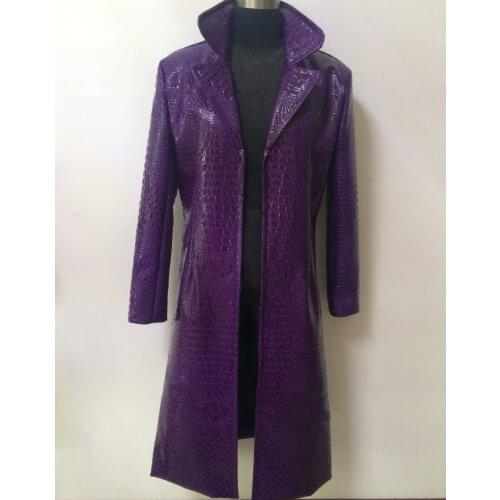 Halloween Adult Jared Leto Joker Cosplay Kосплей Costume Purple Long Jacket Pants Clown Shirts Christmas Carnial Outfit