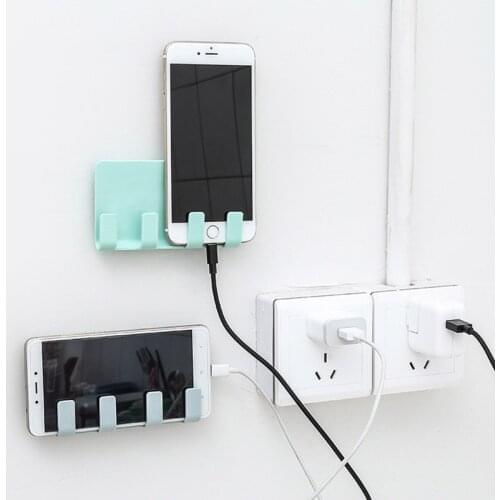 1 PCS Portable Mobile Phone Charging Stand Wall Mounted Adhesive Mini Charging Stand Hanger Stand Suitable For All Smart Phones