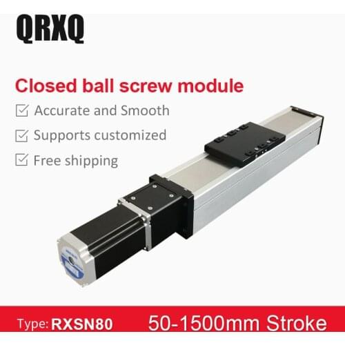 RXS-80 SFS 1610 Ball Screw 100~1500 mm CNC Linear Module Guide Rail Motion Stage Slide Table Actuator Robotic Arm Kit Rod