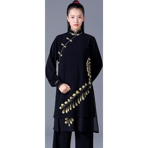 Black Men Women Kung Fu Uniform Chinese Style Tai Chi Uniform Wushu Martial Arts Morning Exercise Bruce Lee Suit Taichi TA2529