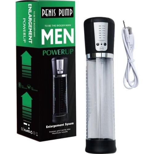 USB Rechargeable Electric Penis Pump Enlargement Male Vacuum Penis Extender Cock Enlarger Erector Adult Toys Sex Product by DHL