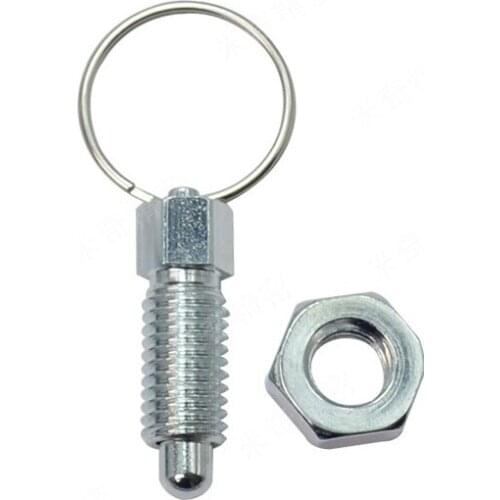 Stainless Steel M10*1.5*6 Non Locking Type Retractable Pull Spring Plunger with lift Ring Indexing Plunger Pins