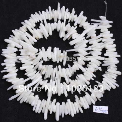 High Quality 6-12mm Natural White Sea Bamboo Coral Freeform Shape Gem Loose Beads Strand 15" DIY Creative Jewellery Making w152