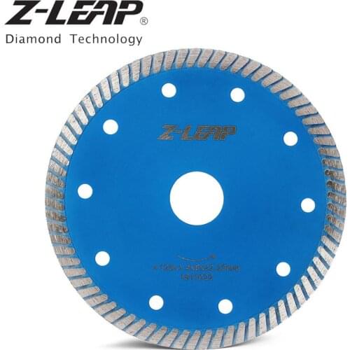 Z-LEAP 5 Inch Diamond Cutting Saw Blade 125mm Turbo Teeth Cutting Disc With Cooling Holes For Granite Marble Sandstone Concrete