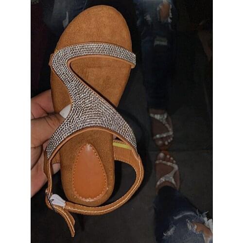 Women Summer Flat Slippers Rhinestone Shoes Open Toe Roman Beach Sandals Ladies Sexy Flip Flops Platform Black Non-slip Slides41