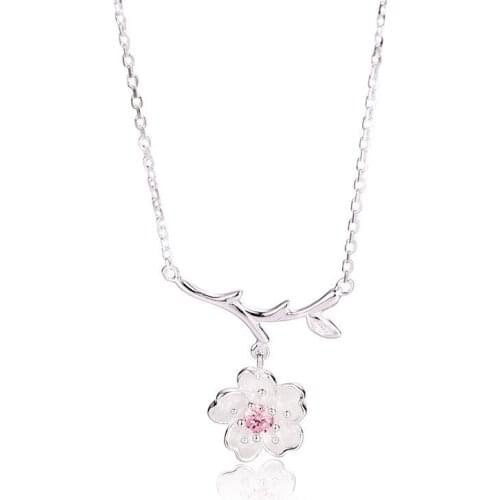 REETI Korean 925 Sterling Silver Jewelry flower Choker Necklaces for Women Wedding Girls Statement Jewelry kolye