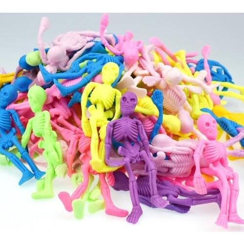 10Pcs Soft Mini Skeleton Model Anti-stress Decorative Toy Halloween Party Favors Squeeze Stress Relief Toy Kid gift