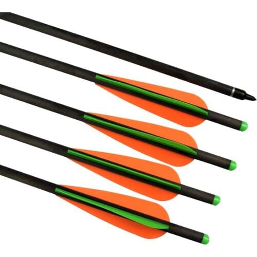 12X Carbon Crossbow Bolts 20" Shaft 4" Vane 125 Grain Screw Field Point Archery Bow Hunting Free Shipping Carbon Arrows Outdoor