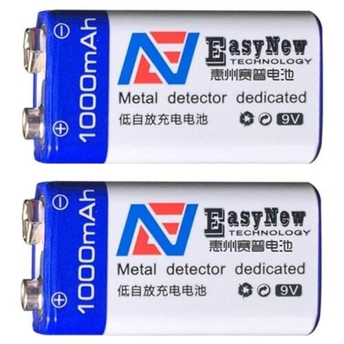 2pcs/lot 1000mAh Li-ion 9 V Rechargeable Batteries