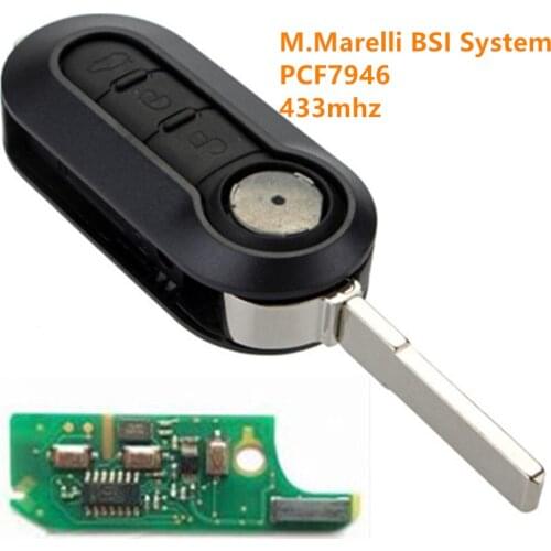 3 button remote key PCF7946 ID46 chip 433MHZ key profile:SIP22 for for FIAT: Ducato, Bravo, 500L Key (M.Marelli BSI System)