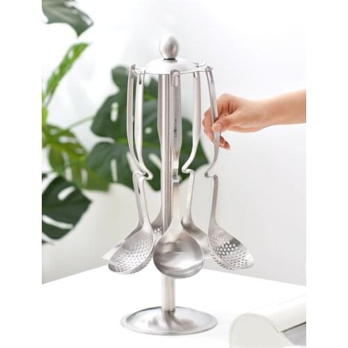 304 stainless steel wall-hanging spoon creative hot pot soup ladle thicker colander spoon kitchen tool laddle