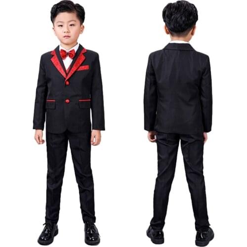 5 Pcs Infant Toddler & Boy Formal Children Tuxedo Wedding Party Suit Black