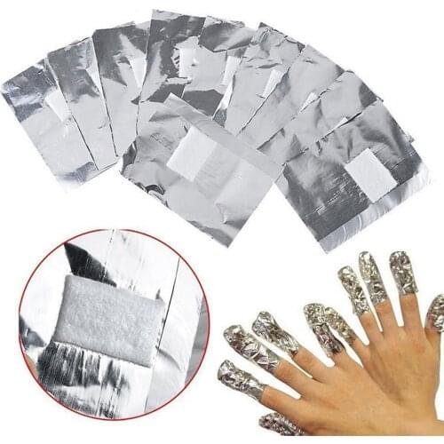 50/100Pcs/Bag Aluminium Foil Nail Art Soak Off Polish Nail Removal Wraps Nail Towel Gel Polish Remover Manicure Tool