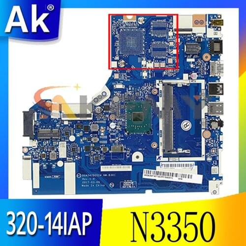Akemy For Lenovo 320-14IAP Laptop Motherboard DG424/DG524 NM-B301 N3350 CPU DDR3L Tested 100% Working FRU 5B20P19713